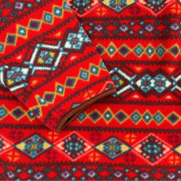 Kenzo Golf Aztec Southwestern Fleece Pullover Jacket 4 Large XL Spell Out Logo - Picture 5 of 12